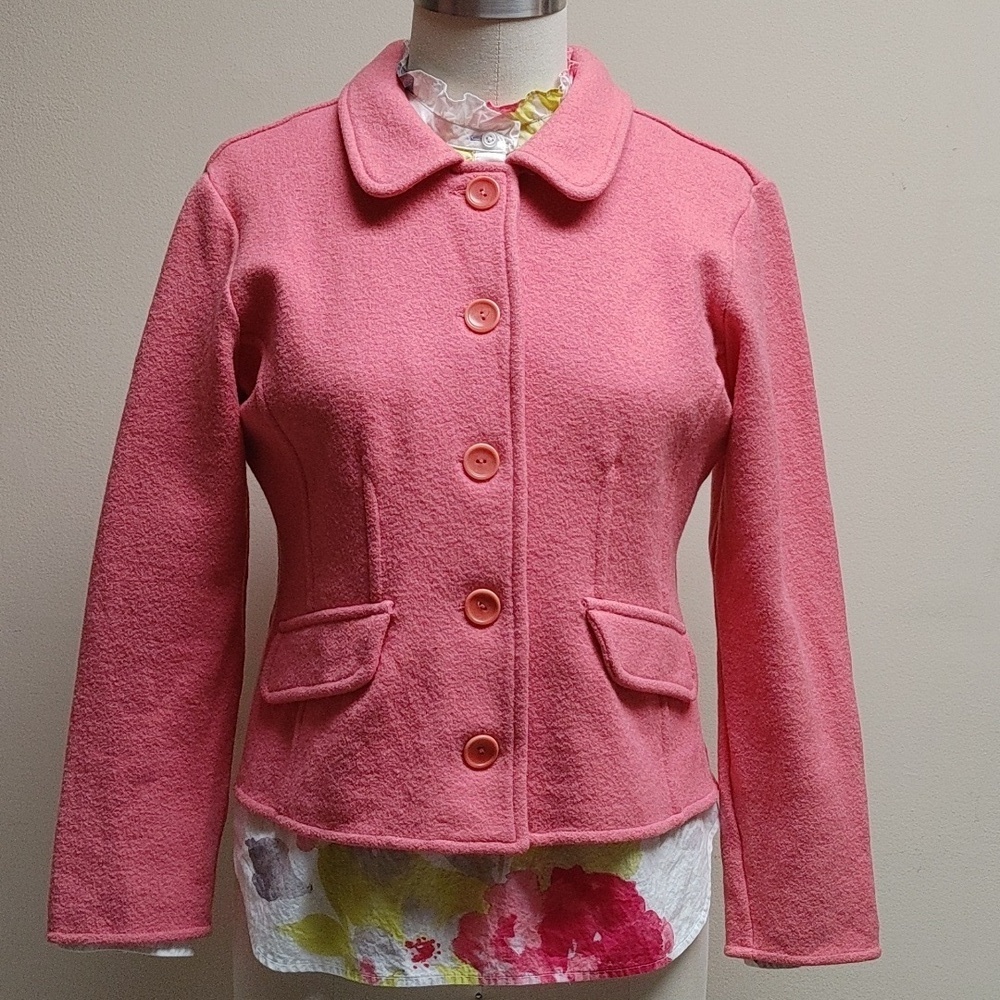 VTG Wool & Alpaca Pink Talbots Jacket Size MP